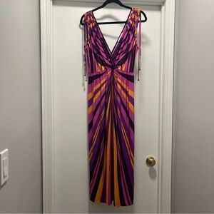 Nikki Poulos Womens Sleeveless Maxi Dress Multicolor Summer Long Size L. Lovely!